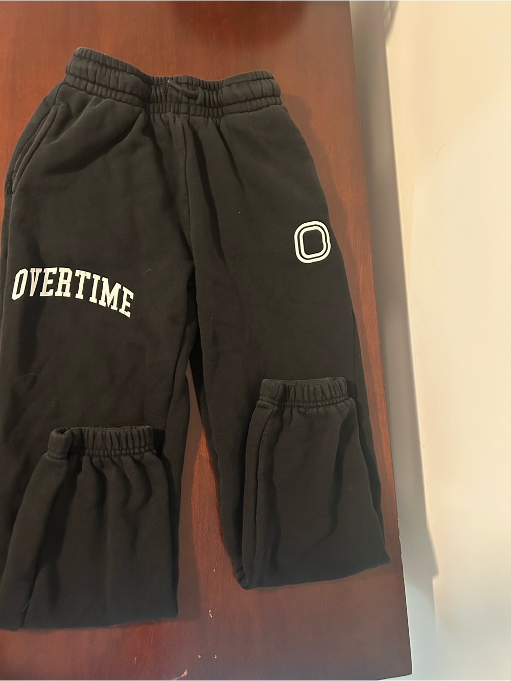 Overtime Kids Black Jogger Sweatpants with Logo Detail